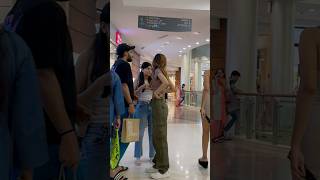 Cute Girl reaction to tall girl in mall 😳 reaction publicreaction publicreactionprank trending [upl. by Amikat364]