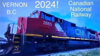 CN Freight Train In Vernon  BC  Canada 2024 [upl. by Novy]