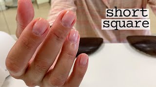 How to Shape Natural Nails  Square amp Short [upl. by Kohl]