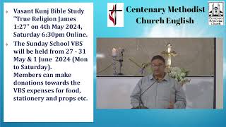 Centenary Methodist Church English 28 APRIL 2024 [upl. by Neelra457]