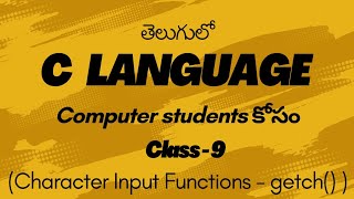 C Language ll Character Input Functions ll getch function in C Language [upl. by Alikahs]