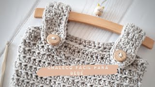 Cómo tejer un chaleco fácil para bebé a crochet [upl. by Eimar]