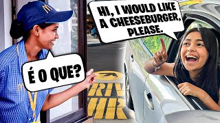 PEDINDO EM INGLÊS NO DRIVETHRU DO MCDONALDS passei vergonha [upl. by Francklyn]