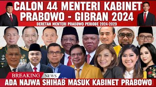 SUSUNAN 44 NAMA CALON MENTERI PRABOWOGIBRAN TERBARU 2024 [upl. by Egiaf]