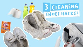 We Tried 3 White Shoes Cleaning Hacks amp THE BEST IS… [upl. by Lomaj]