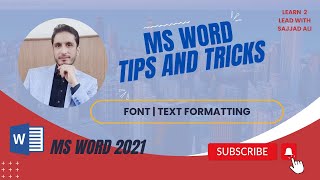 Font  Formatting  MS Word  Microsoft Word [upl. by Nira]