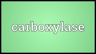 Carboxylase Meaning [upl. by Alag]