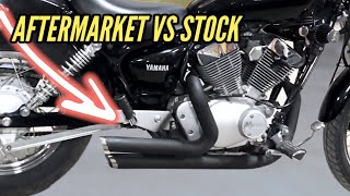 Yamaha Virago 250 XV250  Aftermarket Exhaust vs Stock Sound  Road Test [upl. by Rust]