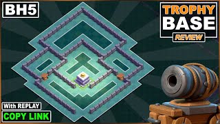 NEW BEST Builder Hall 5 Base 2022 COC BH5 Base COPY Link  Clash of Clans [upl. by Pernick]