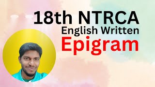 What is Epigram I 18th NTRCA English Written Preparation [upl. by Nosremaj]