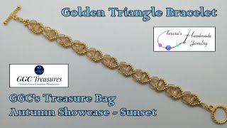 Golden Triangle Bracelet  GGCs Treasure Bag  Autumn Showcase  Sunset ggcbeginningbeaders diy [upl. by Edelman208]