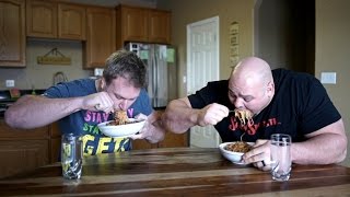 Spaghetti Eat Off Vs Worlds Strongest Man [upl. by Mandle628]