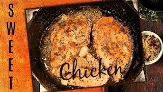 CAST IRON SKILLET TASTY CHICKEN BREAST RECIPE  WITH BROWN SUGAR AND HERBS [upl. by Alrak670]