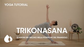 YOGA tutorial  Trikonasana  Le azioni del bacino nella posizione del triangolo [upl. by Yeorgi592]