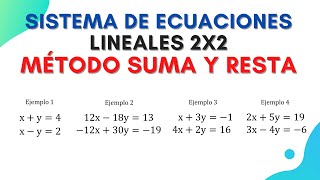 Sistema de ecuaciones lineales 2x2  Método de SUMA Y RESTA  Todo lo que debes saber  Paso a paso [upl. by Streeto]