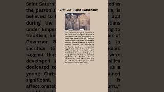 Oct 30  Saint Saturninus shorts saint todayssaint catholicsaint catholicchurchsaints [upl. by Ttej]