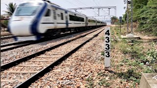 20662 dharwad bangalore vandebharatexpress goes past gudgeri in a flash [upl. by Kendra]