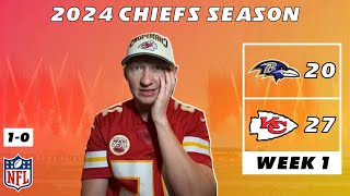 Week 1  Chiefs Fan REACTS to 2720 WIN vs Ravens  2024 NFL Season [upl. by Deehahs]