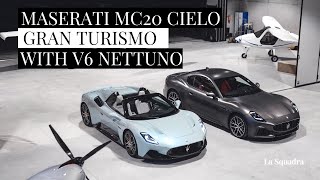 Maserati MC20 Cielo amp GranTurismo  V6 NETTUNO  Beautiful and fast ENG SUBS 4K [upl. by Annaig174]