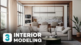 Interior Modeling in 3ds Max l Complete Tutorial [upl. by Eilsek]