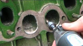 Volvo Diesel Engine head porting  grinder time [upl. by Gentille]