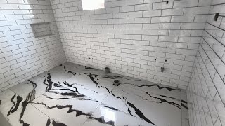 Excellent work in Bathroom Floor Tile Fitting Skills Size 120×60cm [upl. by Townie]