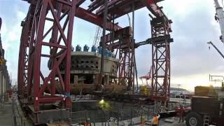 TBM Bertha cutterhead and drive unit lift [upl. by Llerud]