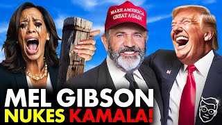 Hollywood LEGEND Mel Gibson Backs Trump While BRUTALLY Roasting Kamala IQ of a FENCE POST💀🤣 [upl. by Aloeda]