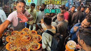 30 Rs MOST HONEST 😇 MAN selling Ultimate Chinese Thali  Miya Biwi Panipuri 😍 Street Food India [upl. by Arrehs340]