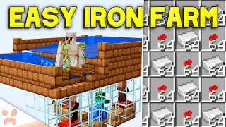 MINECRAFT 119 IRON FARM TUTORIAL  Easy Efficient [upl. by Yetsirhc]