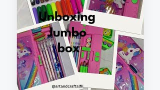 Asmr jumbo pencil box unboxingamp filling my pencilcase [upl. by Yticilef]