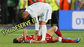 Sergio Ramos Brutal Tackle on Mo Salah [upl. by Torry]