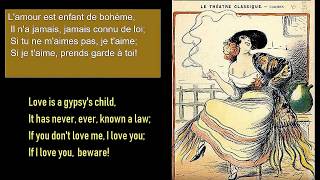 Carmen Habanera  French Lyrics with English Translation [upl. by Eniamirt743]