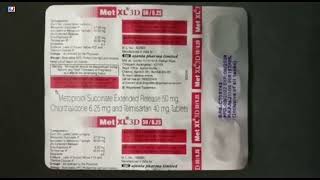 Met XL 3D 50625 Tablet  Metoprolol Chlorthalidone and Telmisartan Tablet uses  Met XL 3D 50625 [upl. by Truk]