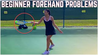 Beginner Forehand Problems  Tennis Lesson [upl. by Rooney]