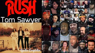 REACTION COMPILATION  Rush  Tom Sawyer  First Time Hearing Mashup [upl. by Einafets]