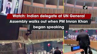 Watch Indian delegate at UN General Assembly walks out when PM Imran Khan began speaking [upl. by Anh56]