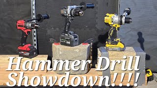 Hammer Drill Showdown 😮 Dewalt DCD 1007 VS Milwaukee Gen 4 2904 VS FLEX F1271T Its Close 😲 [upl. by Lucille]