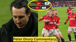 Peter Drury Commentary after Rasmus Hojlund Goal vs Aston Villa [upl. by Gilba]