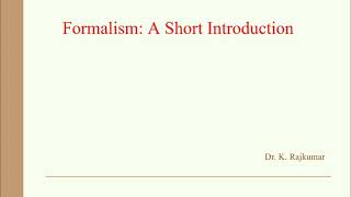 Formalism A Short Introduction [upl. by Raffaj]