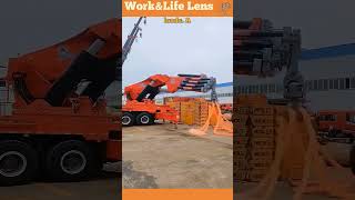 500tonne knuckle boom crane with hydraulic system lifts metal slabs efficiently [upl. by Arehsat]