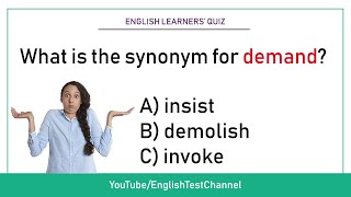 English Synonyms Quiz For Learners [upl. by Melamed892]