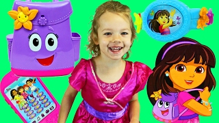 Dora The Explorer Backpack Magical Surprise Bag  Phone amp IRL Dora amp Friends Dress Up DisneyCarToys [upl. by Infield]