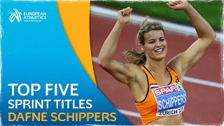 Sprinting SUPERSTAR  Top Five Dafne Schippers European Sprint Titles [upl. by Anibur]