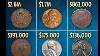 Top 42 Most Valuable coins  pennies Dollars and Dime English coins list [upl. by Adnavoj998]