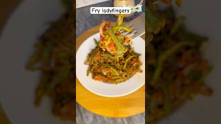 Fry ladyfingers  by cooking with SH shortscookingeasy [upl. by Mateusz821]