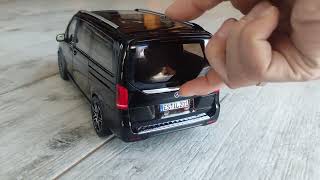 Mercedes Benz V CLASS AMG LINE 2018 Black fully opened model Norev 118 unboxing [upl. by Susi958]