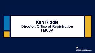 FMCSA’s Registration Modernization Stakeholder Day 3  October 21 2024 [upl. by Teyugn894]