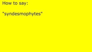 How to pronounce syndesmophytes [upl. by Stagg752]