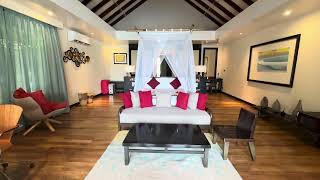 Sunset Beach Villa with Pool Room Tour  Atmosphere Kanifushi Maldives [upl. by Resarf806]